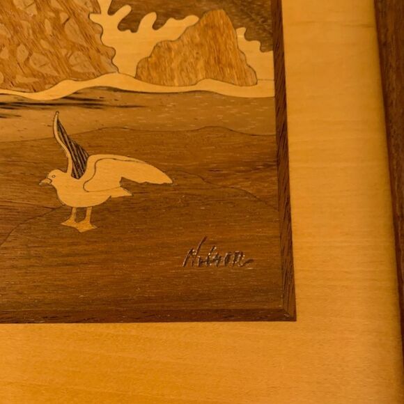 Lighthouse Hudson River Inlay Wood Marquetry by Nelson 10”x13” Gorgeous - Picture 4 of 7